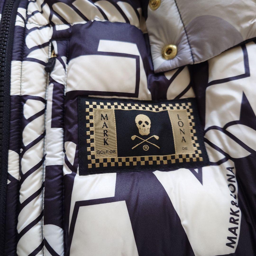 MARK & LONAフード付き ダウンジャケット ネイビー/ホワイト