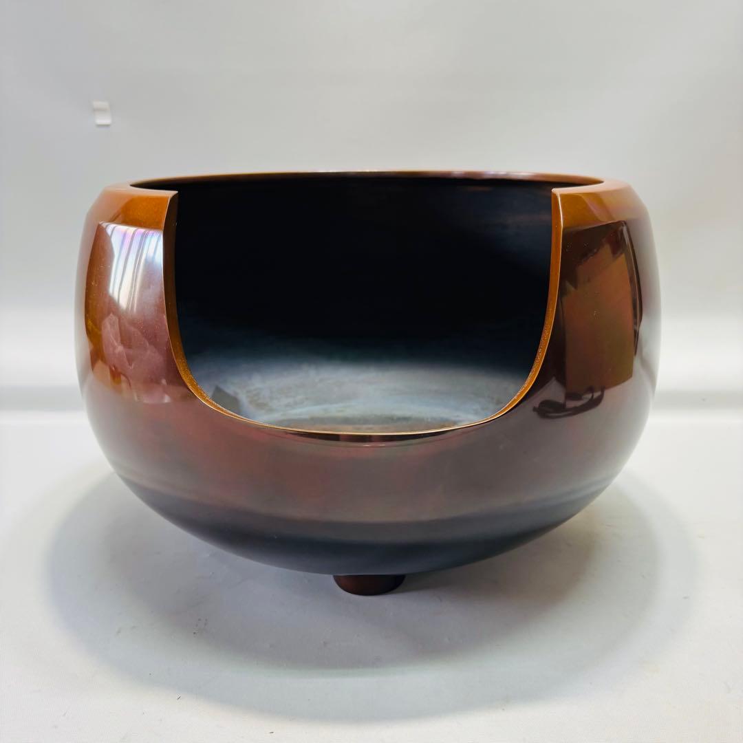 中村秀峰作 唐銅 大西風炉 茶道具 未使用品