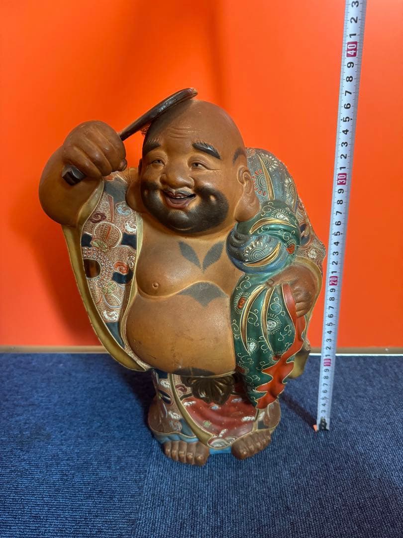2039  九谷焼　布袋　縁起物 七福神 置物 神仏物 アンティーク 時代物
