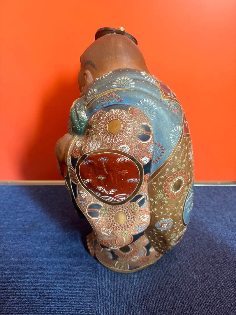 2039  九谷焼　布袋　縁起物 七福神 置物 神仏物 アンティーク 時代物