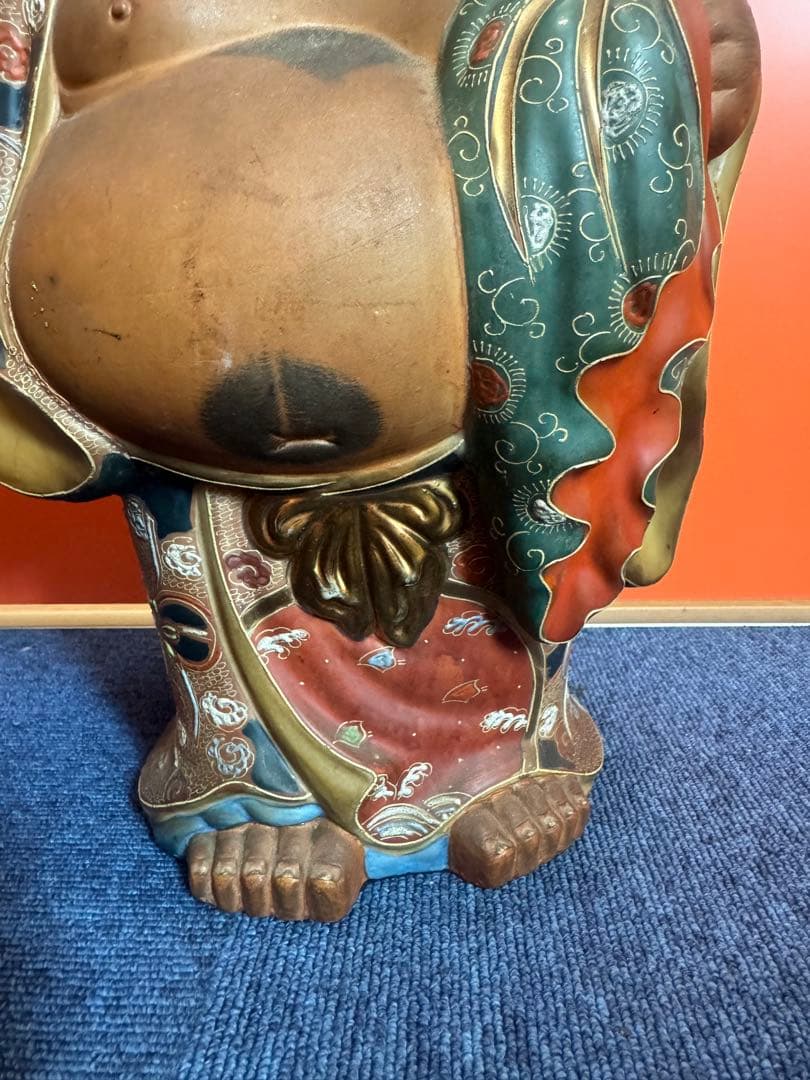 2039  九谷焼　布袋　縁起物 七福神 置物 神仏物 アンティーク 時代物