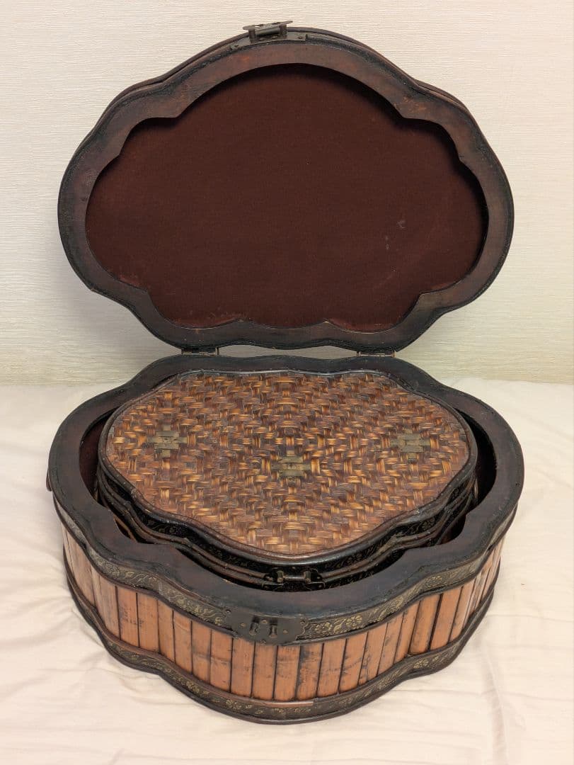 バンブー ボックス アンティーク 小物入れ 木箱　2個セット