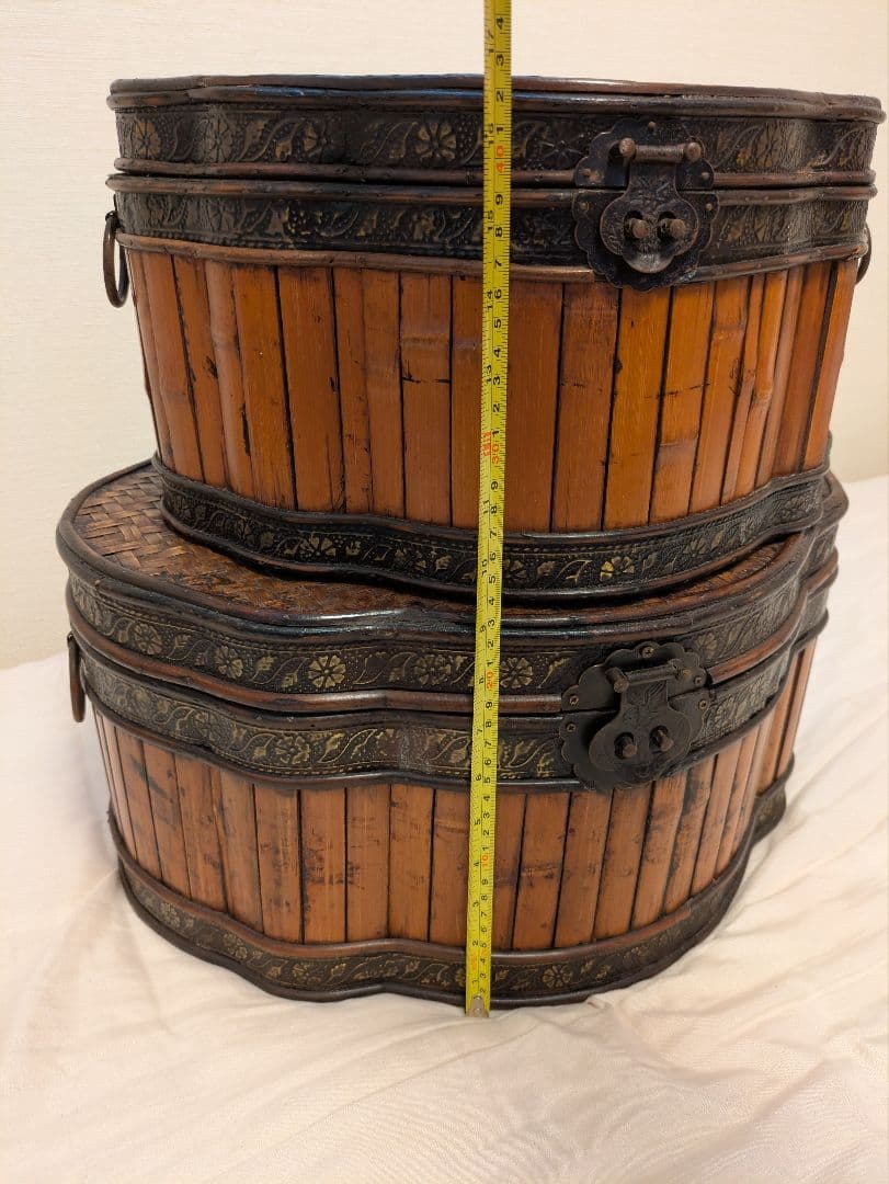 バンブー ボックス アンティーク 小物入れ 木箱　2個セット