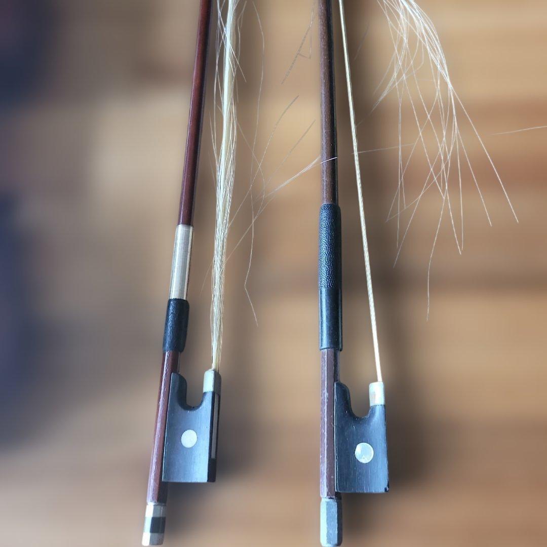 バイオリン3/4本体 木製 弓2本付き