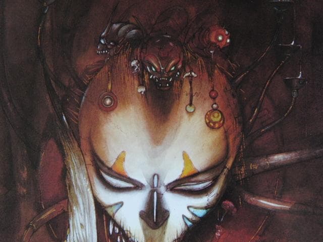 天野喜孝、【カーリー（黒い女）】、希少な大判額装用画集より、新品額装付