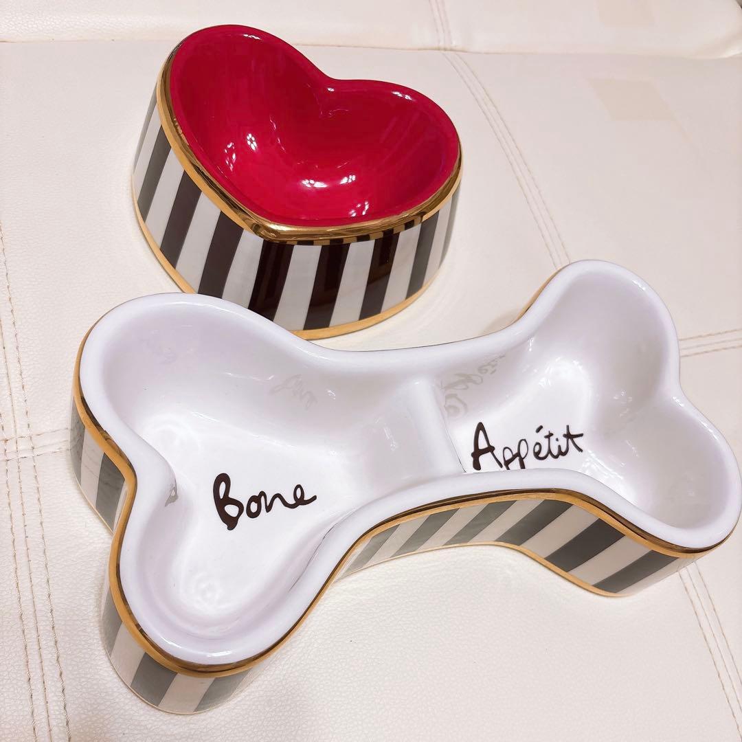 【新品未使用】Henri Bendel 骨型犬用食器セット 紙袋付き