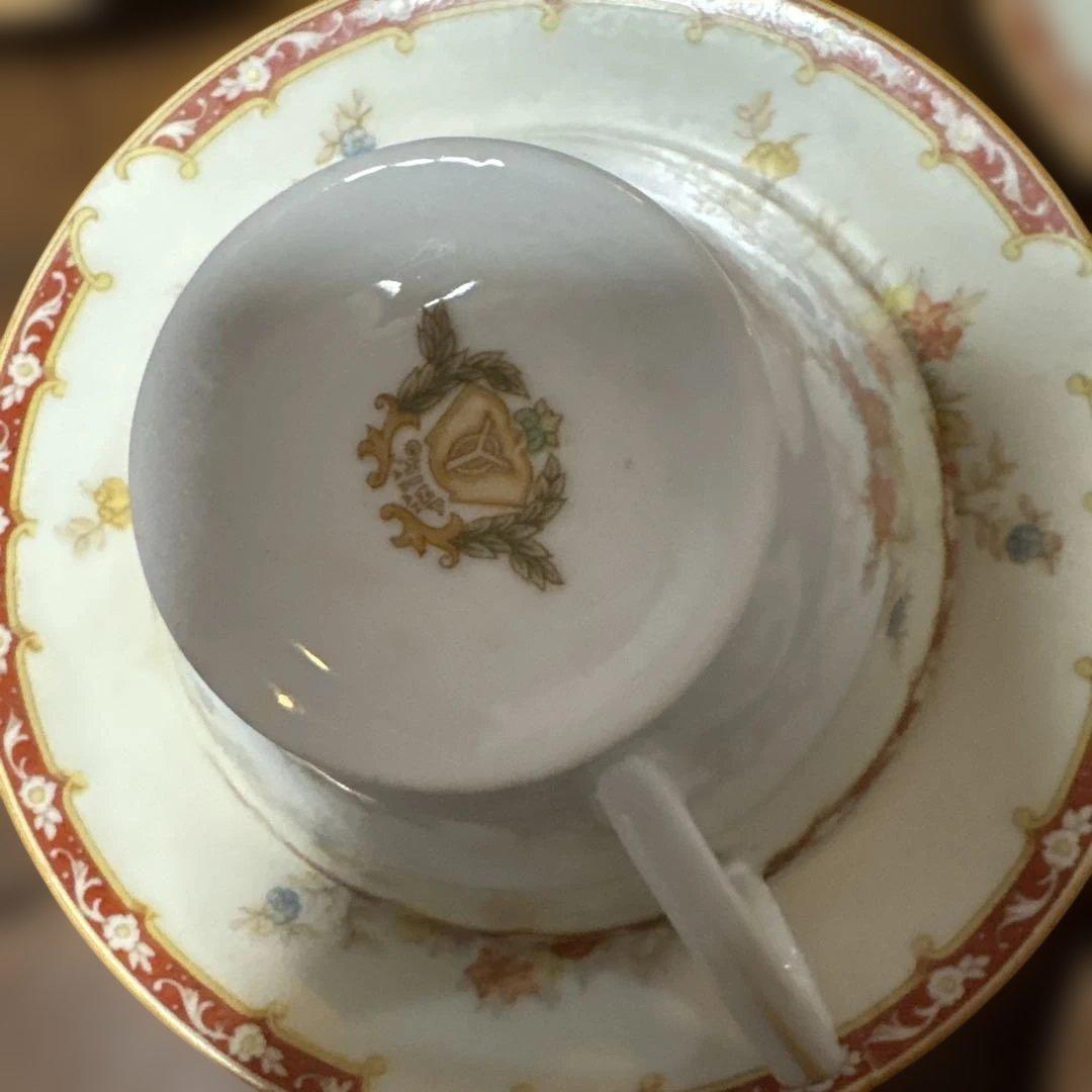 アンティークカップ＆ソーサー五客セットシェイプカップオールドノリタケライバル会社