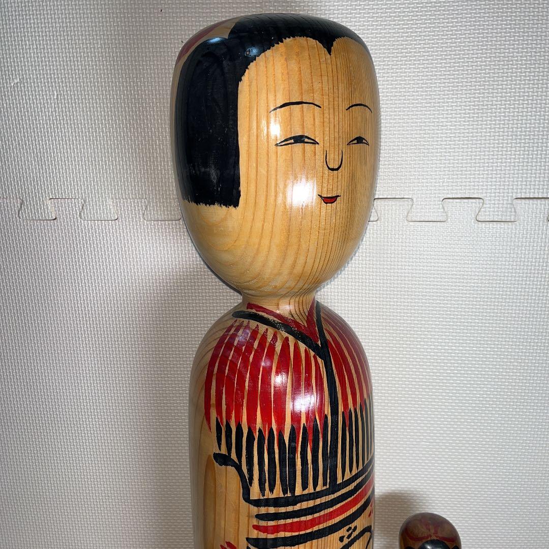 ⭕️⭕️2尺大型　伝統こけし　姫子松材　木地山こけし　現代の名工　小椋久太郎