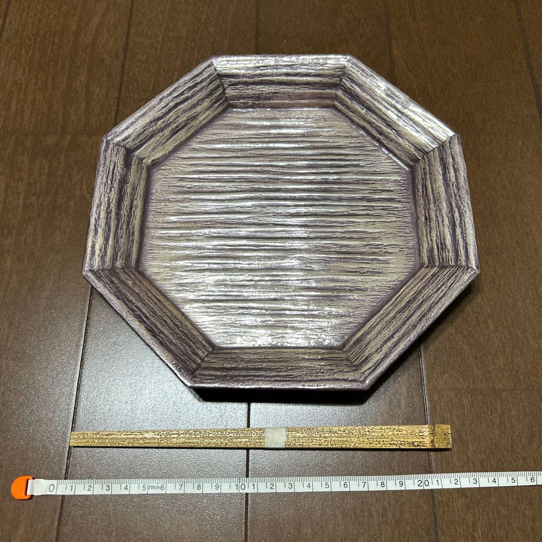 平安 秀明 造 八角 菓子盆 344g 共箱