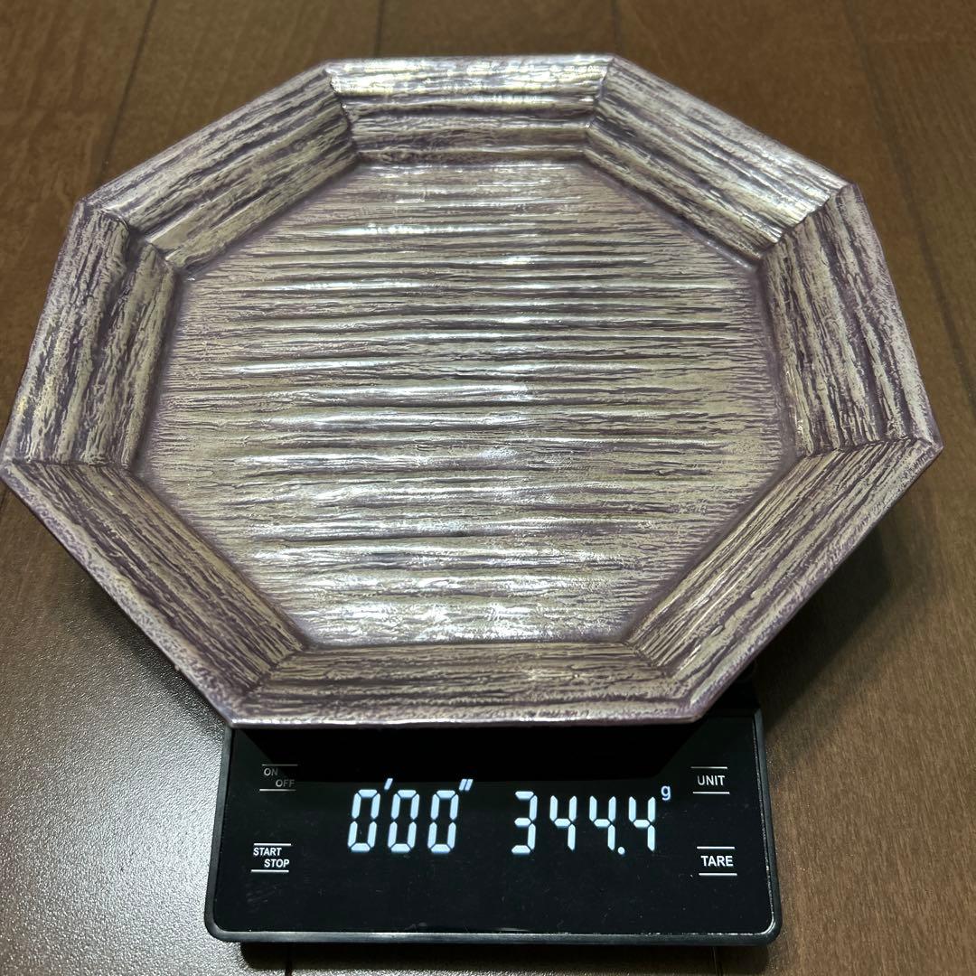 平安 秀明 造 八角 菓子盆 344g 共箱