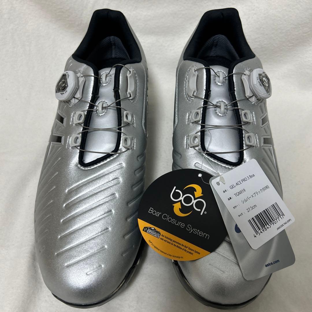 ゴルフスパイクASICS GEL-ACE PRO 3Boa 27.5cmシルバー