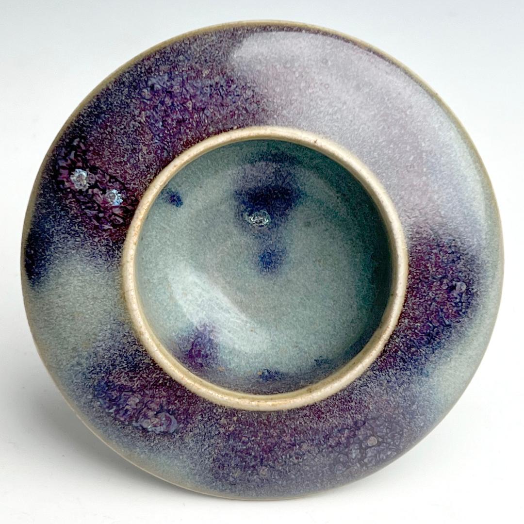 鈞窯天藍釉紫斑高足盃台 唐物 中国古玩 中国美術 A926