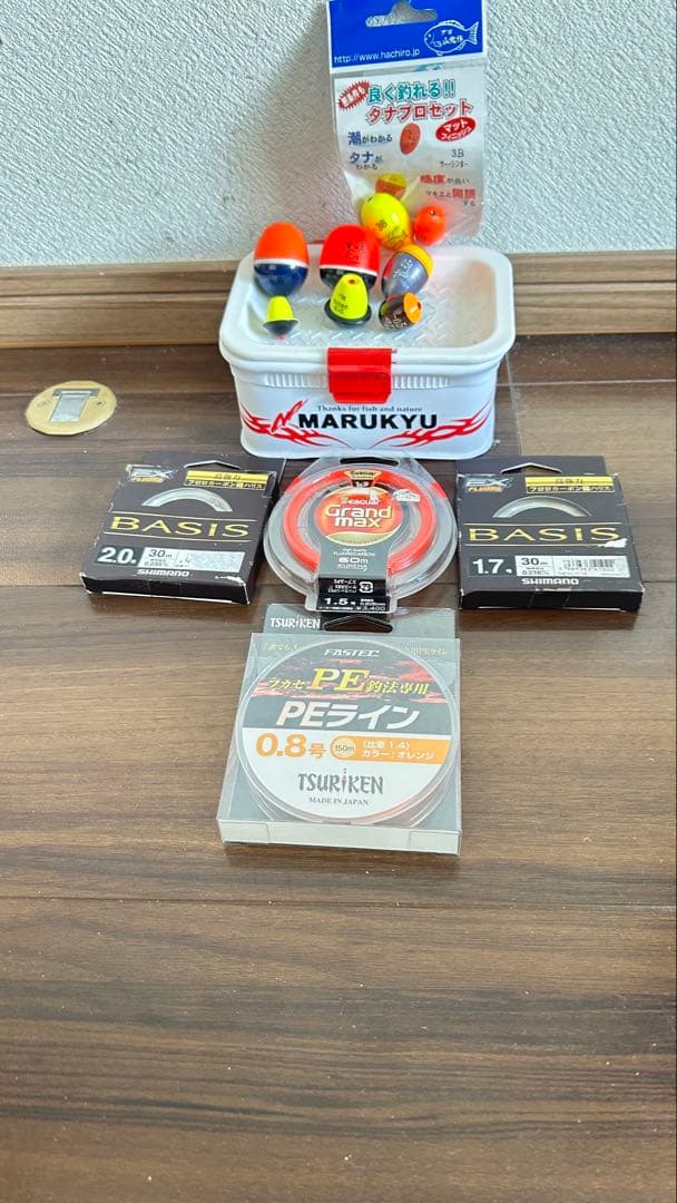 釣り糸セット エサケース　うき　PEライン