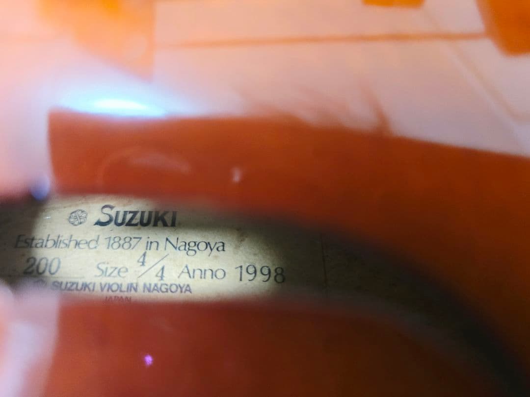 【美品】SUZUKI スズキ バイオリン No.200 4/4 Anno1998