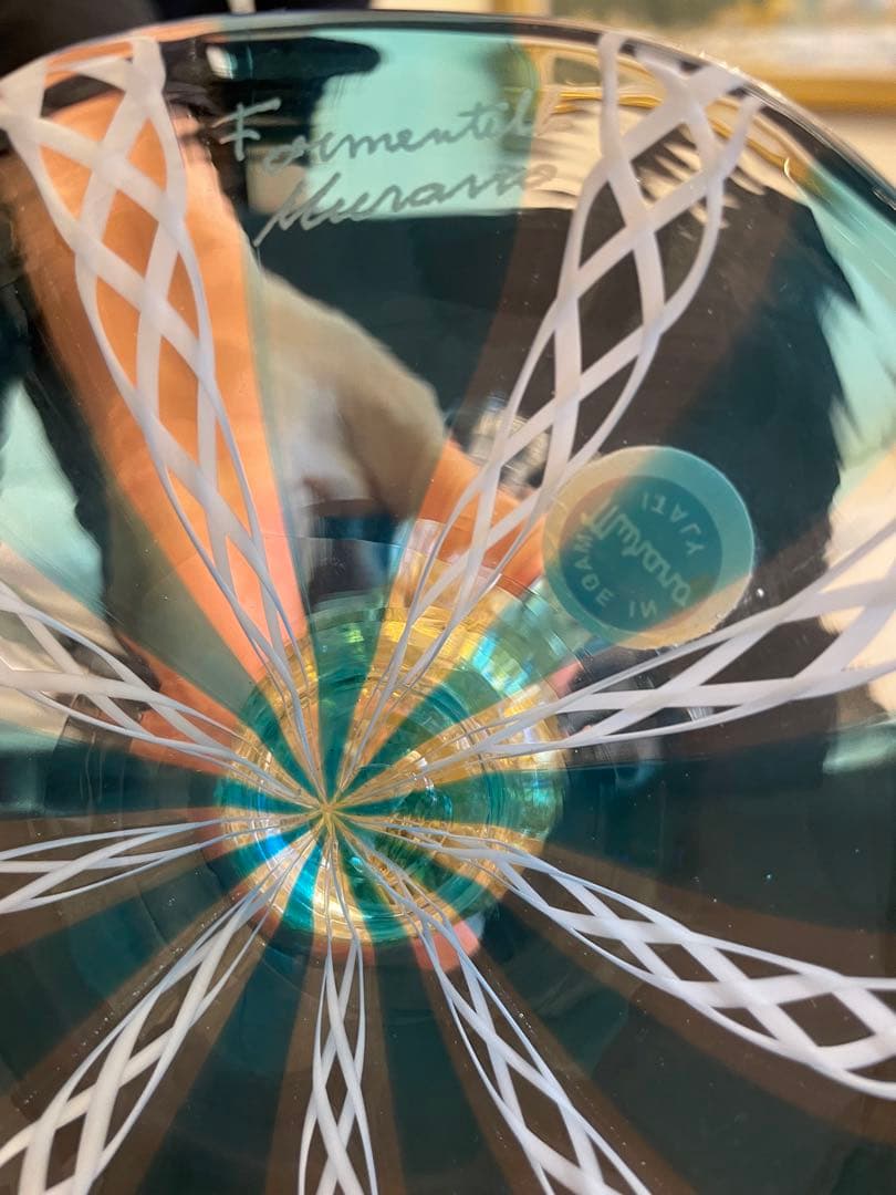 ヴェネチアンガラス(ムラーノガラス) 大型コンポート