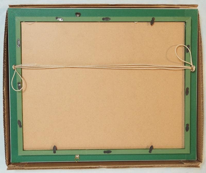 【値下げ】風景画　山下清　高射砲　油絵　F6絵画　額付き　手描き　肉筆