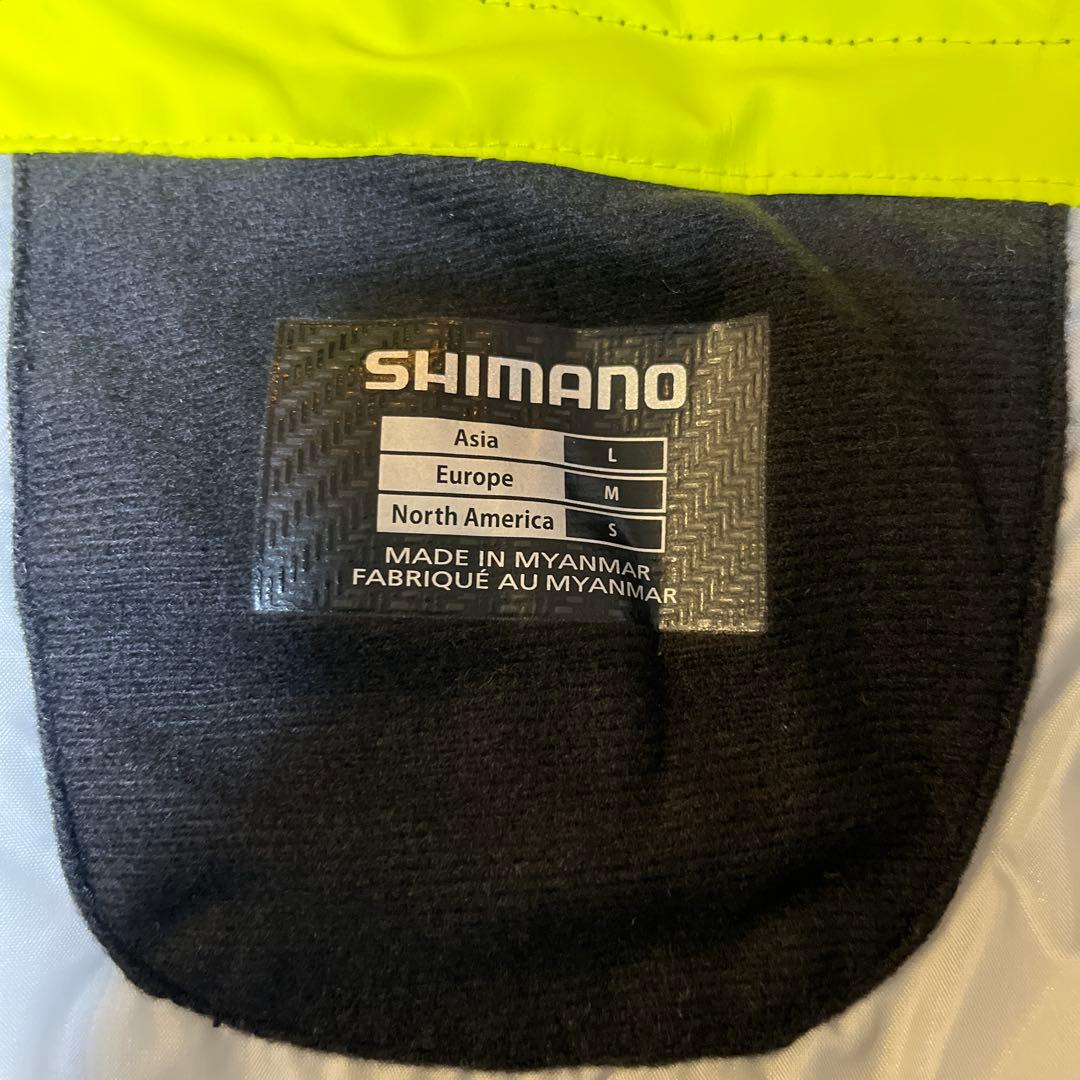美品　シマノ　RB-035N マリンコールドウェザースーツネイビー/イエロー　Ｌ