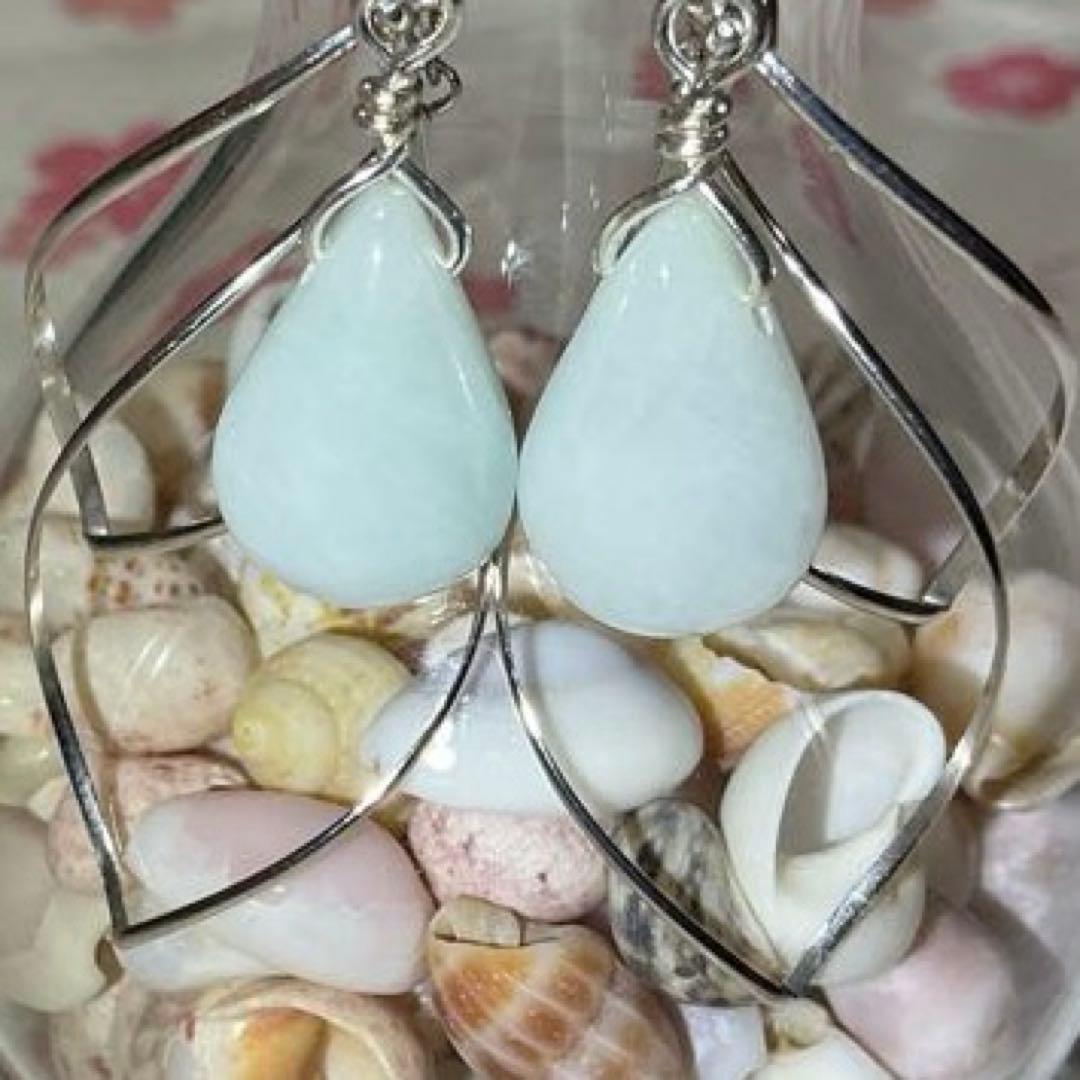 ティアドロップピアス　小滝産翡翠　K14 ゴールドフィルド使用