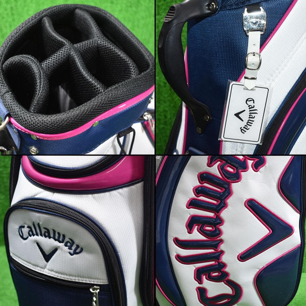 T*o様 Callaway/キャロウェイ キャディバッグ9型【白/紺/桃】美品！
