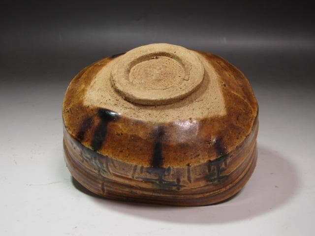 ☆　時代　黄瀬戸茶碗　祥雲　裏千家　十五代　鵬雲斎の花押がございます☆y536