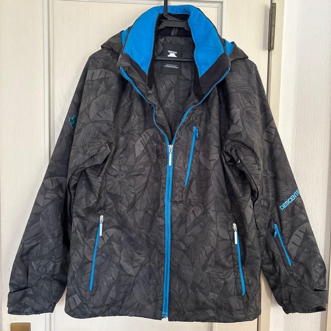 お値下げDESCENTEデサント★メンズスキーウェア上下セット★黒/青★サイズM