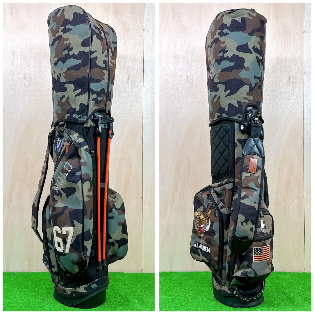 ラルフローレン RLX 迷彩柄 キャディバッグ スタンド式 ヘッドカバー付き