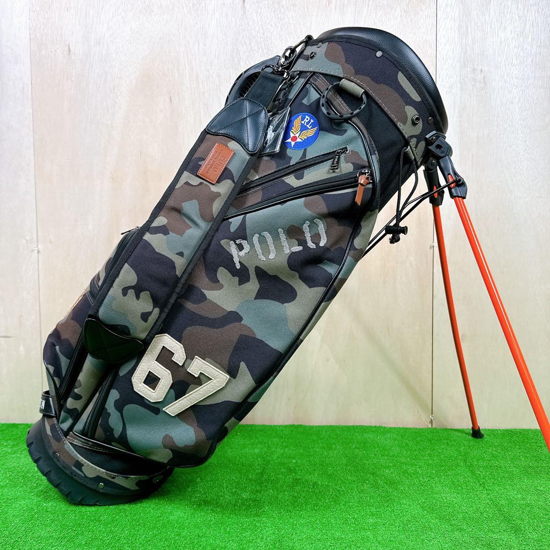 ラルフローレン RLX 迷彩柄 キャディバッグ スタンド式 ヘッドカバー付き