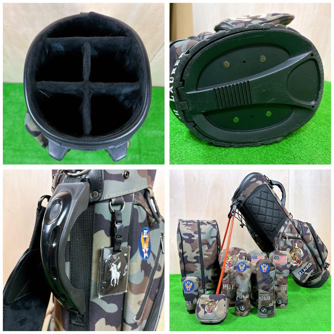 ラルフローレン RLX 迷彩柄 キャディバッグ スタンド式 ヘッドカバー付き