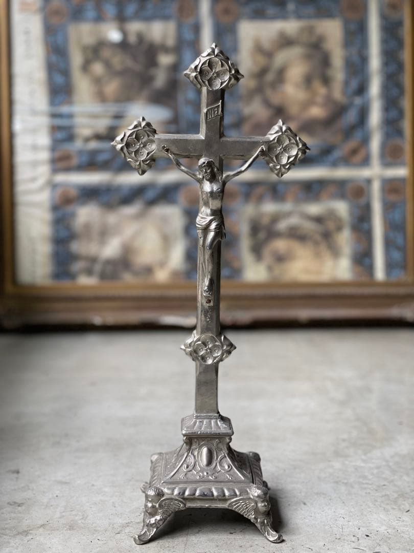 【フランス便】アンティーク ◆ キリスト十字架/メタル◆