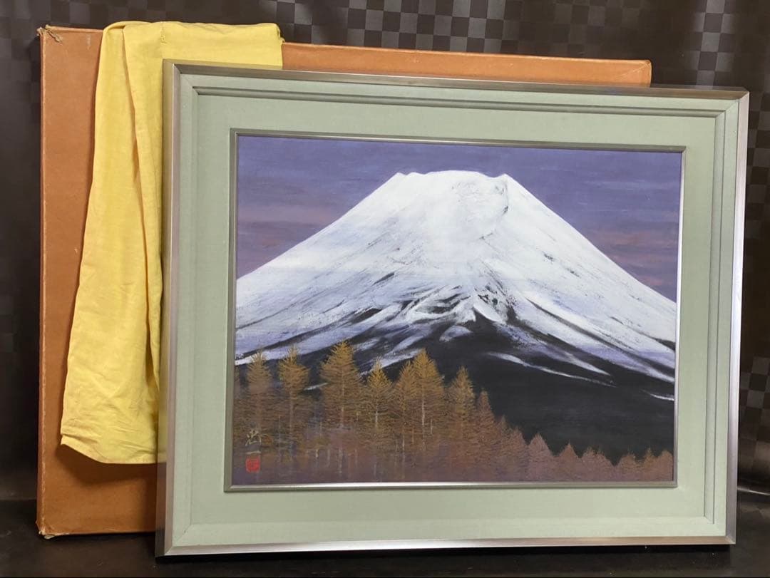 【今野忠一】　富士山 日本画　肉筆　12号大　山形県　額縁　額装　インテリア
