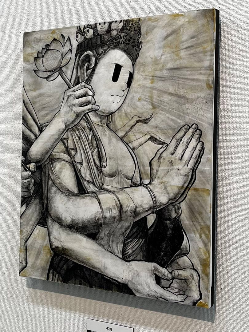 [作品] 「不背図」F6 原画　仏画　現代アート