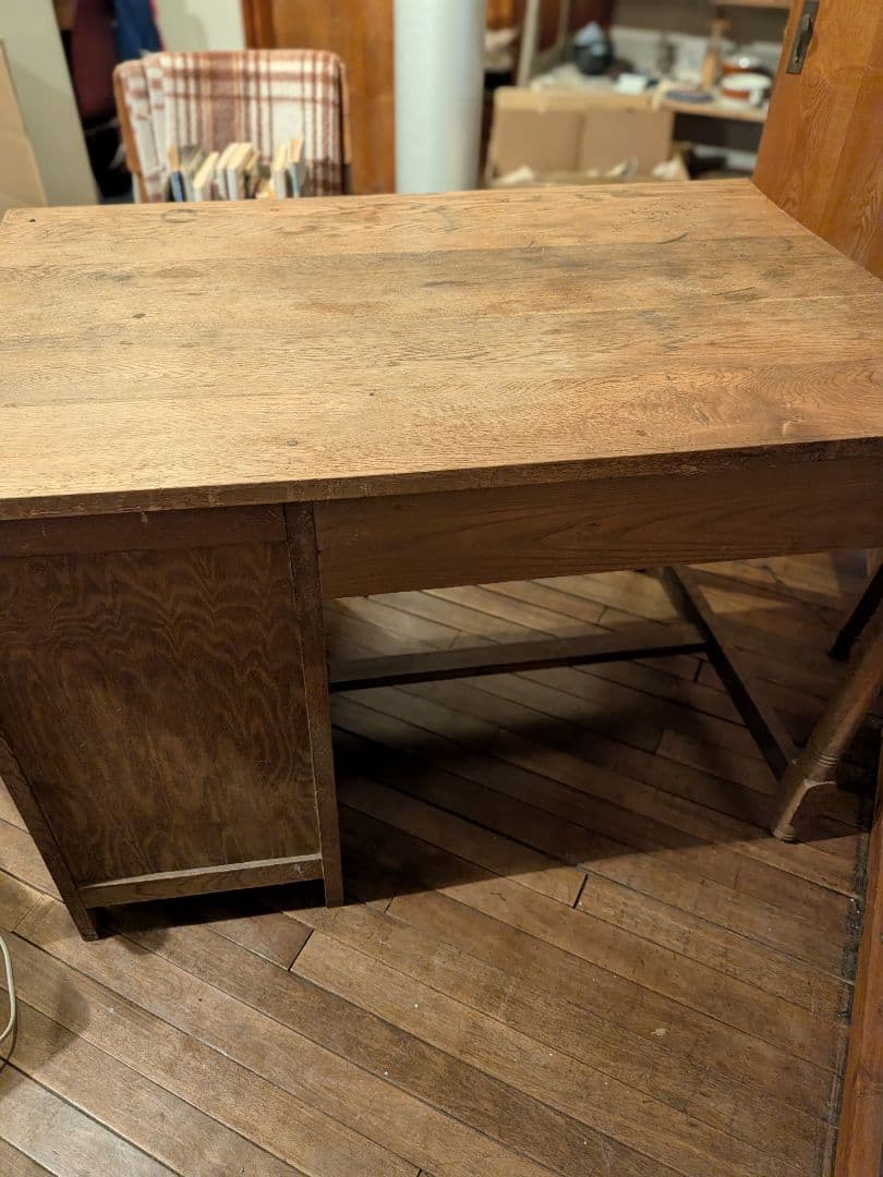 ヴィンテージ　アンティーク片袖机　ワークデスク