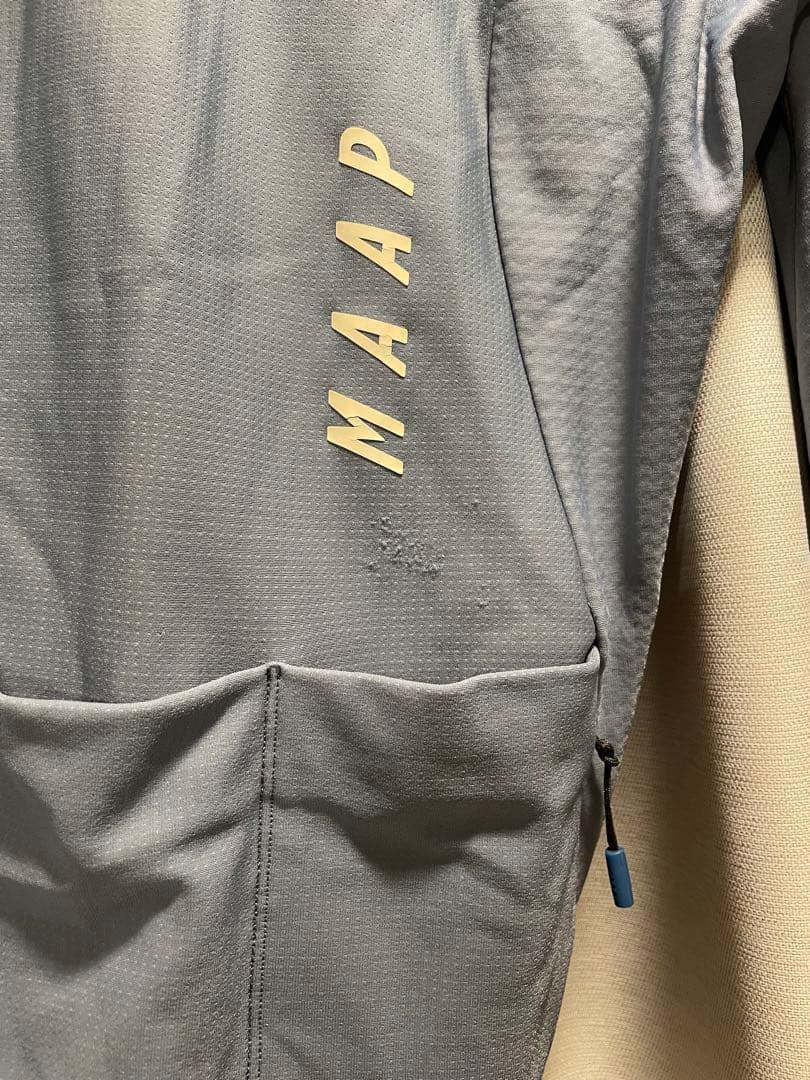  スモーキーブルー 長袖 サイクルジャージ　XS