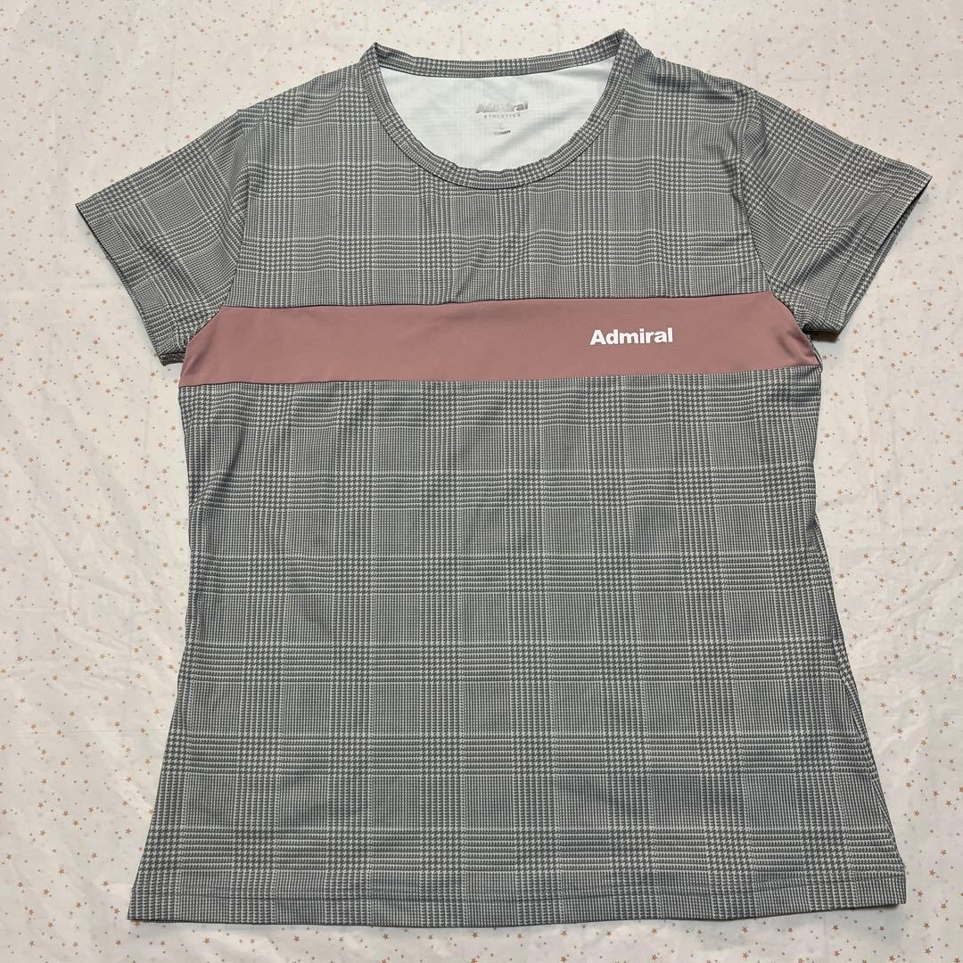 アドミラル　テニスウェア　グレー×ピンク（レディースL）