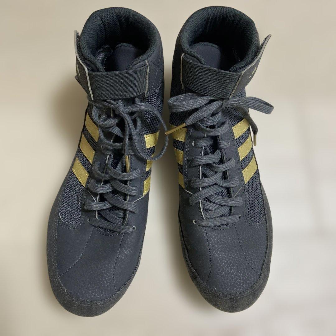 adidas レスリングシューズ 黒/金 ハイカット