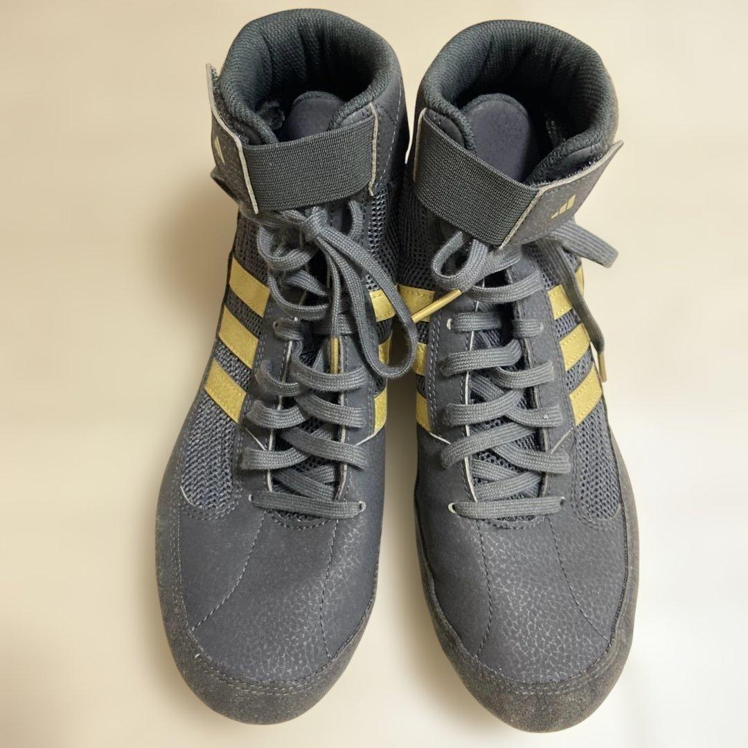 adidas レスリングシューズ 黒/金 ハイカット
