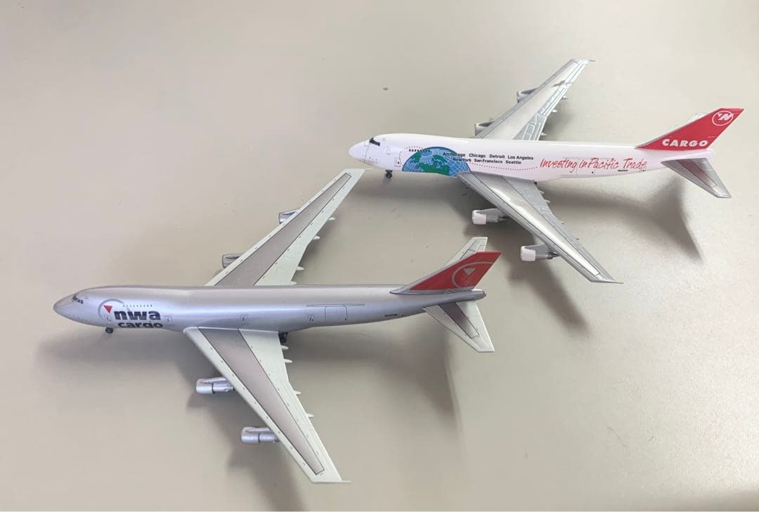 nwa northwest airlines 747-200F 2機セット