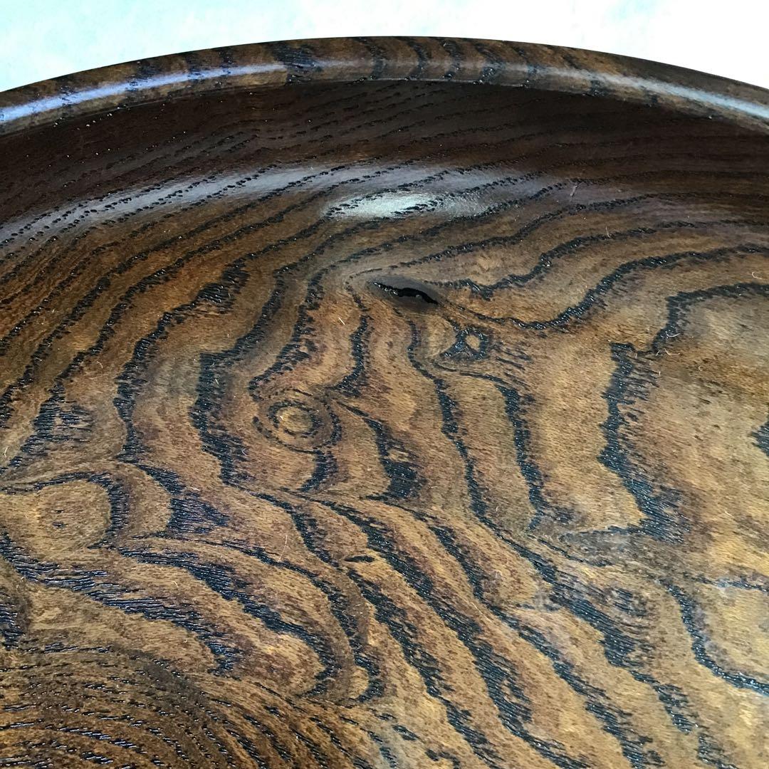 茶道具　菓子器　神代欅菓子盆　木工作家　榮一作　共箱　S284KB