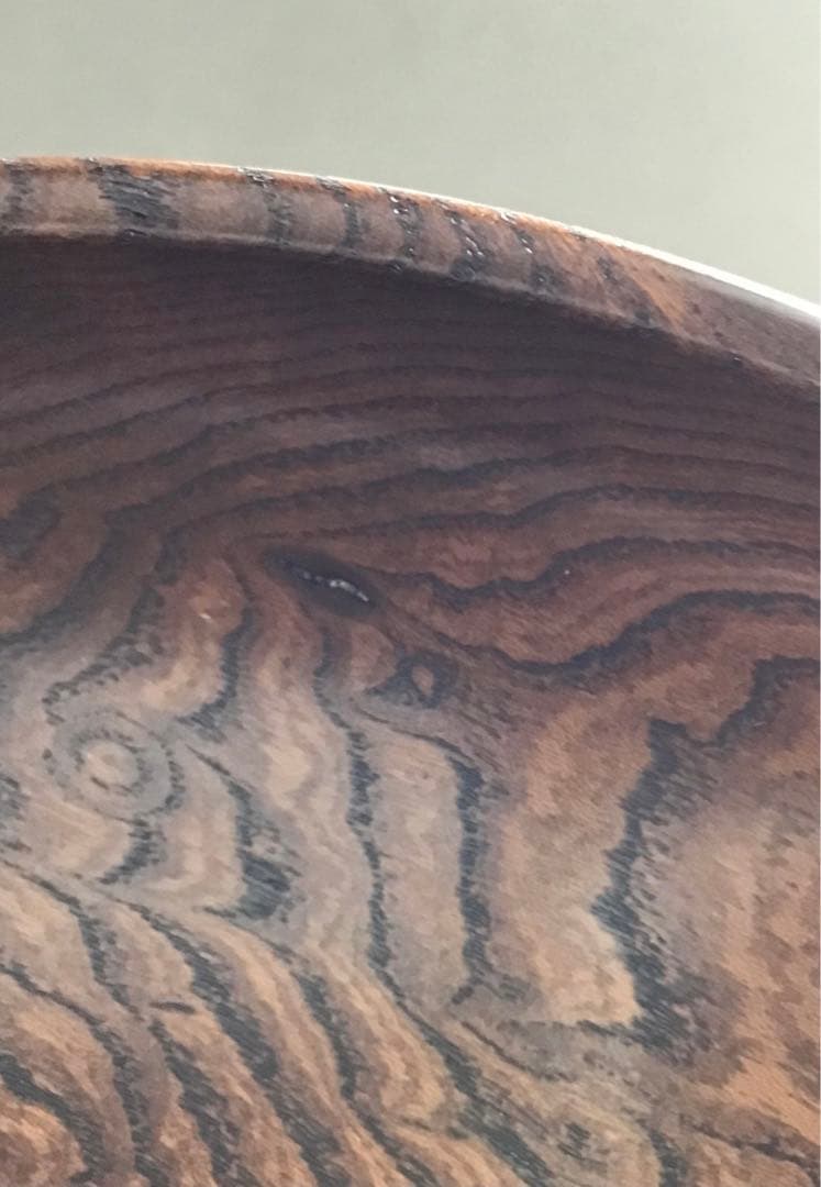 茶道具　菓子器　神代欅菓子盆　木工作家　榮一作　共箱　S284KB