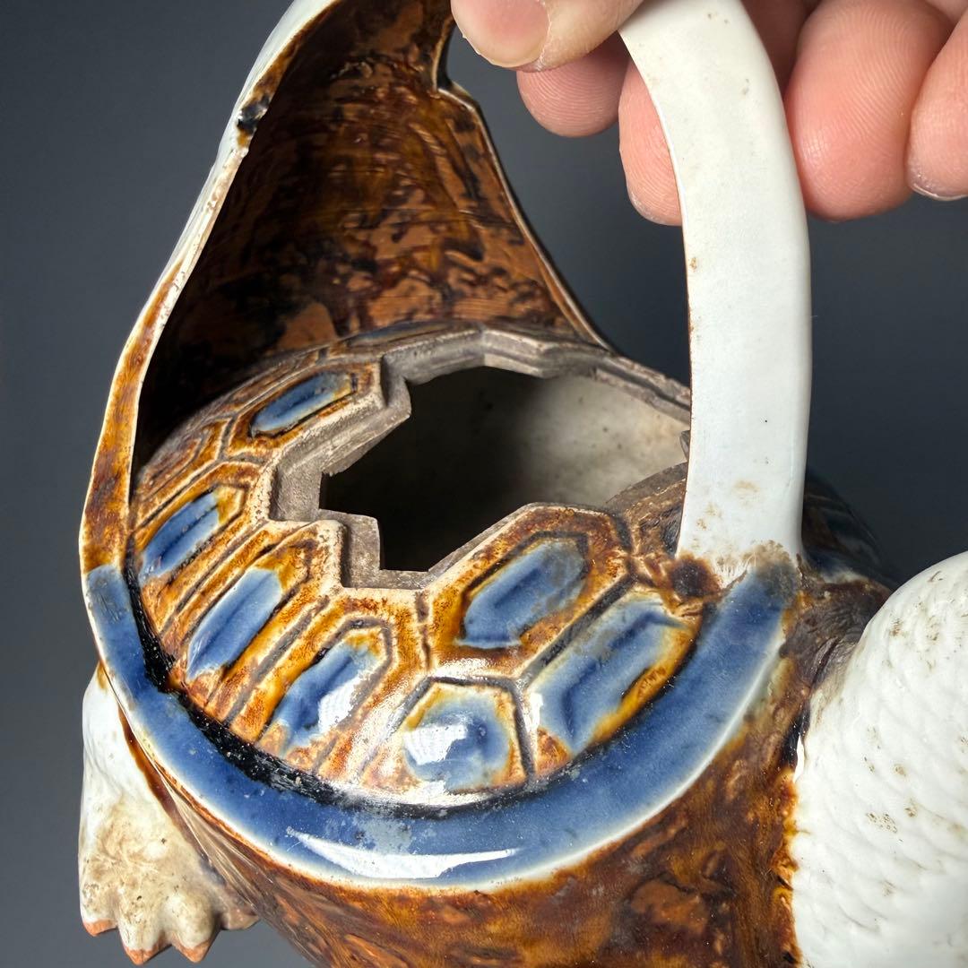 古伊万里　平戸焼　玄武形水注　江戸後期　箱付　オブジェ　愛らしい表情