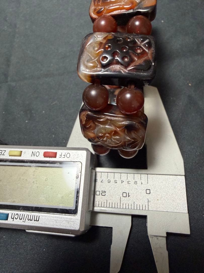 上肯天珠‼️西蔵老礦紅玉髄彫刻財神梵字八吉祥バングル仏眼梵字〔釈迦）天珠ネックレス