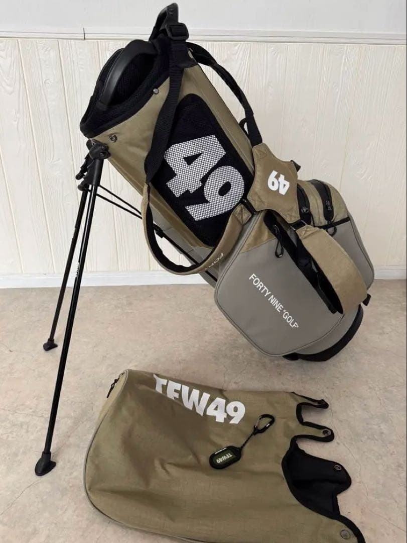 TFW49　キャディーバッグ　ベージュ　ネームタグ付き