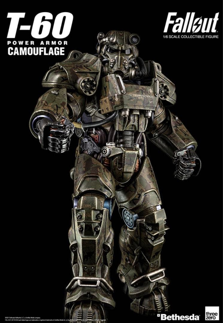 Threezero フォールアウト T-60 迷彩 パワーアーマー フィギュア