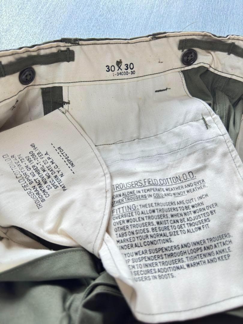 米軍 実物 M-45 フィールドトラウザー コットン