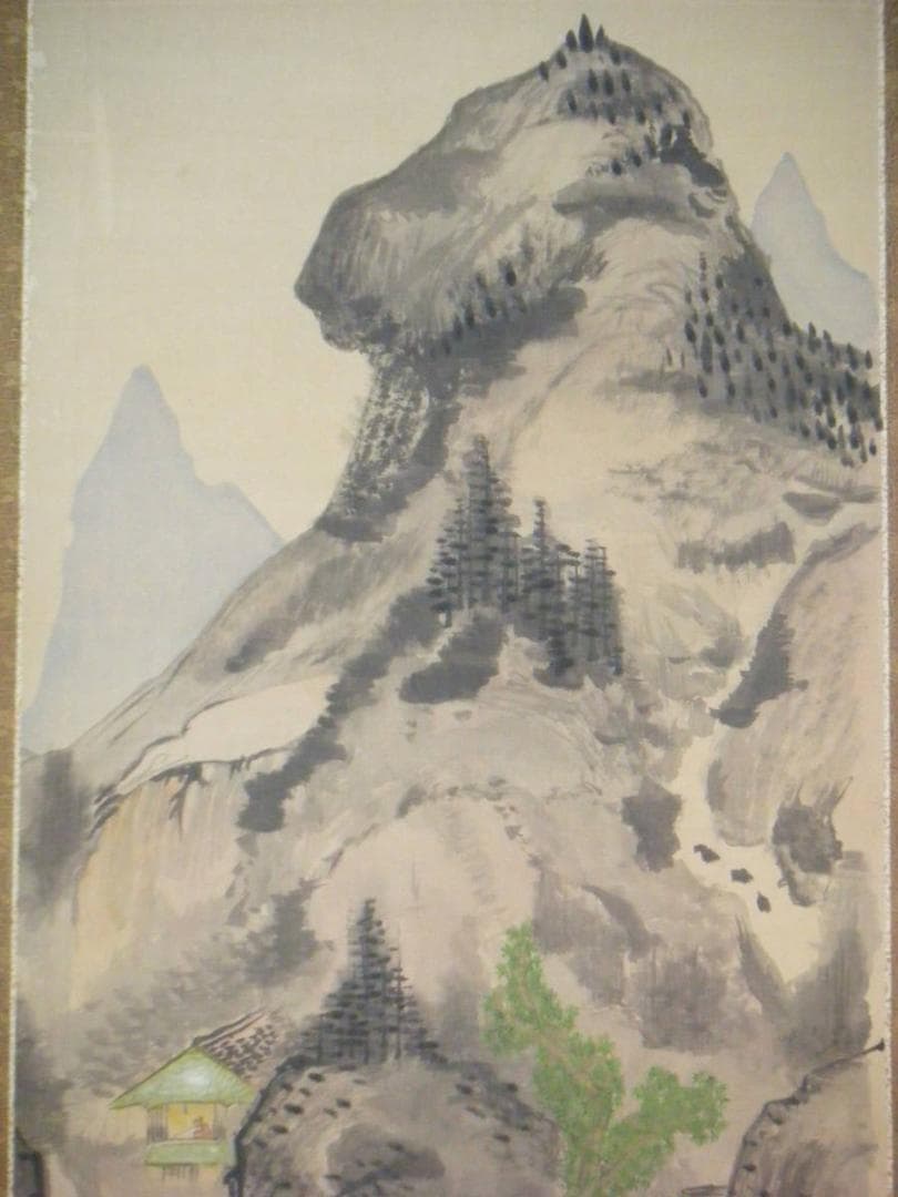 掛軸　観潮　山水図　逸品　L85