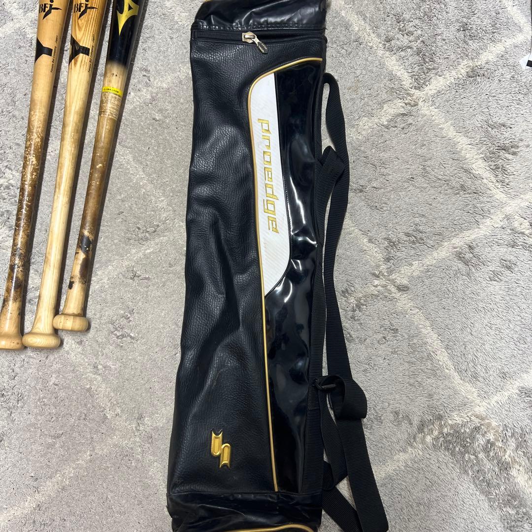 bfjヤナセバット2本　竹バット1本　proedge バットケース付