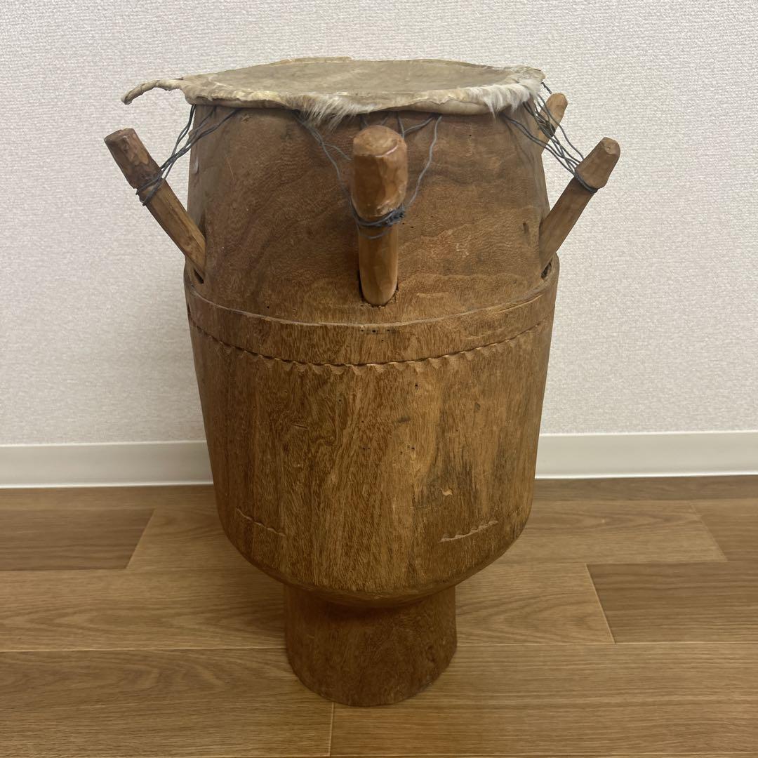 【希少】アフリカンドラム　太鼓　トーゴ　木製　タルンバット