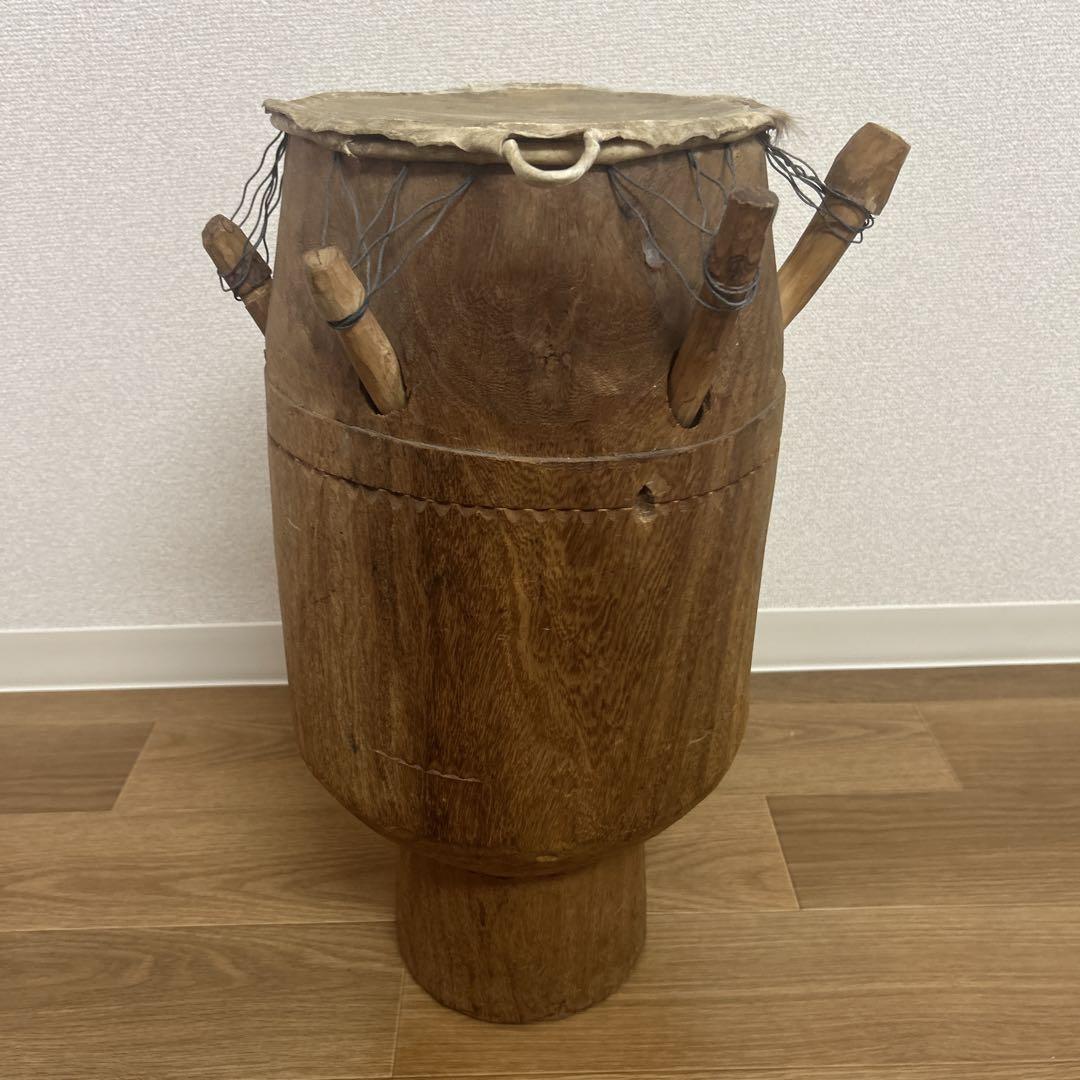 【希少】アフリカンドラム　太鼓　トーゴ　木製　タルンバット