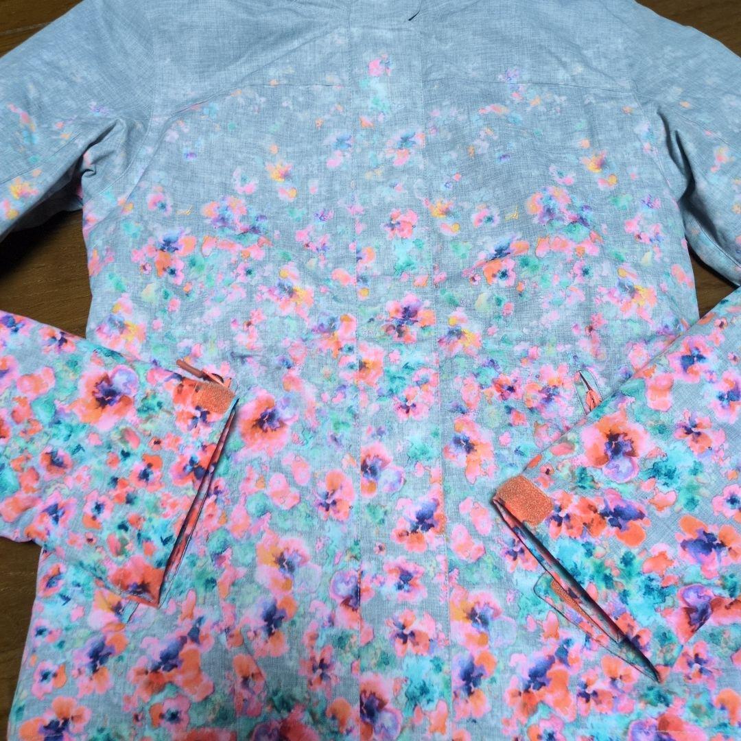 【美品】ROXY　スノボウェア　上下セット　総柄　小花柄　キャメルブラウン　Ｓ