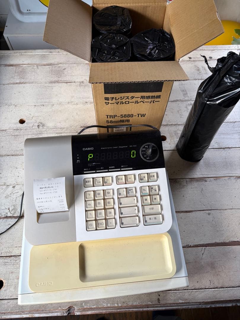 の*ぞ様 CASIO SE-S10 ホワイト レジスター　レシート20巻付き